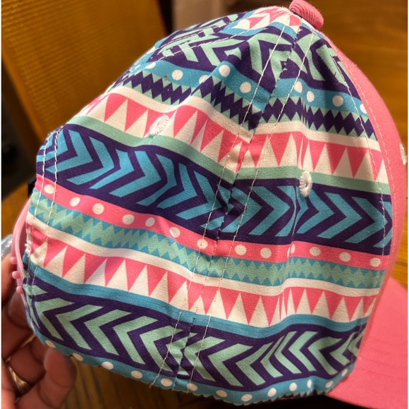 Ariat Pink Lucy Aztec print SnapBack Youth Cap One Size fits Most - Picture 2 of 8